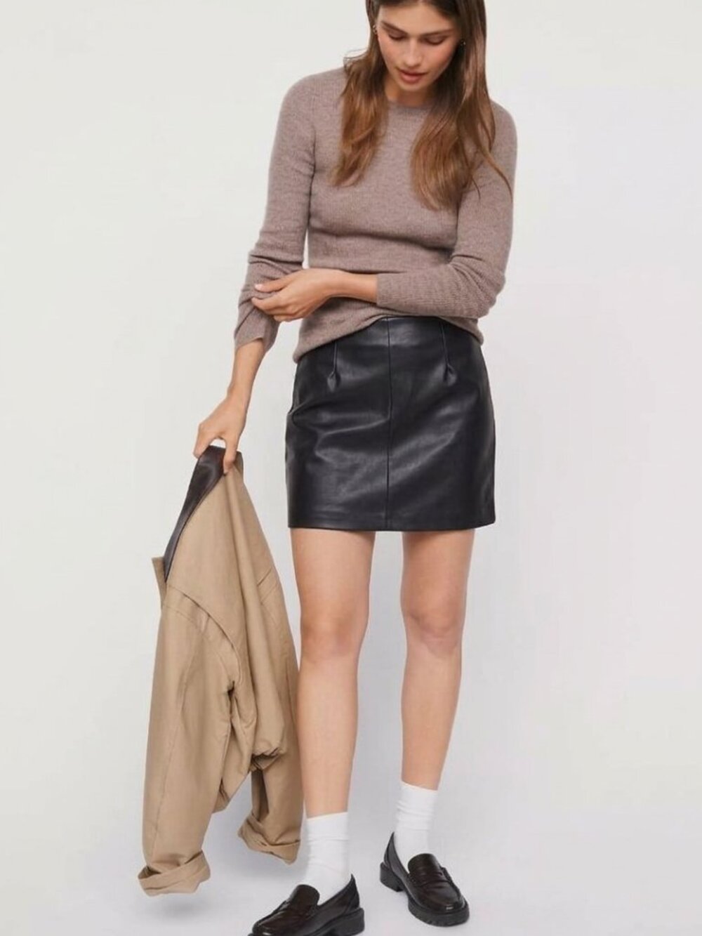 Dynamite Black Faux Leather Mini Skirt